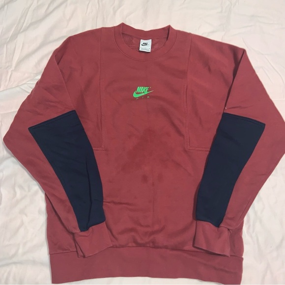 Nike Air Brushed-Back SWEATSHIRT Fleece Crew MENS MEDIUM - Picture 3 of 5